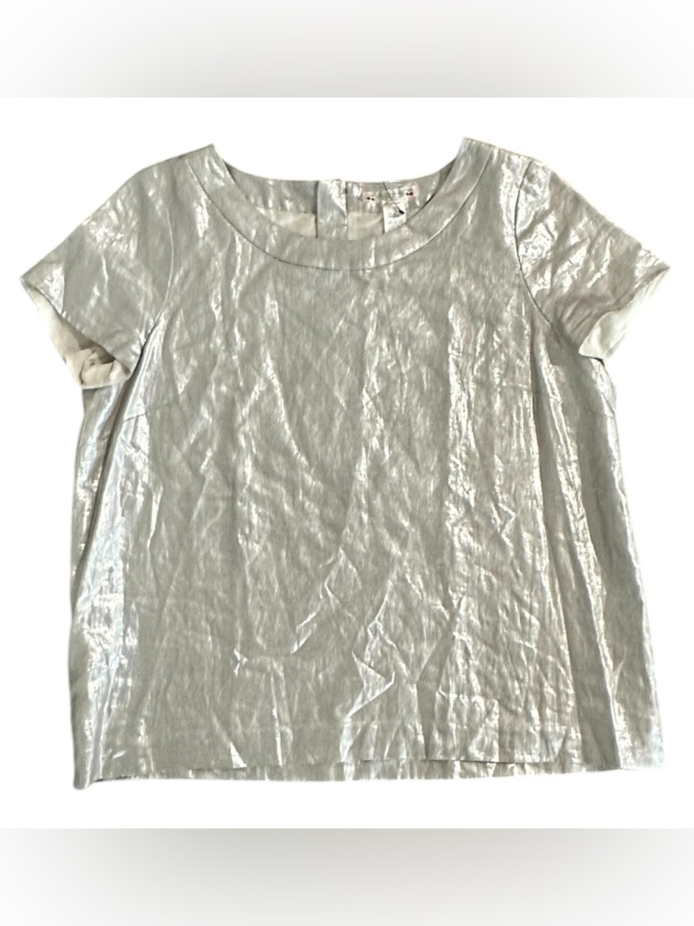 NWOT Bonpoint Metallic Silver Top